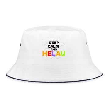 KEEP CALM AND HELAU! CARNIVAL CARNIVAL black - Bucket Hat - white/navy - Front