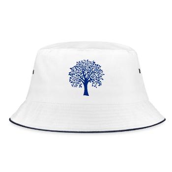 Base Blue Jumbo Tree Print Silhouette - Bucket Hat - white/navy - Front