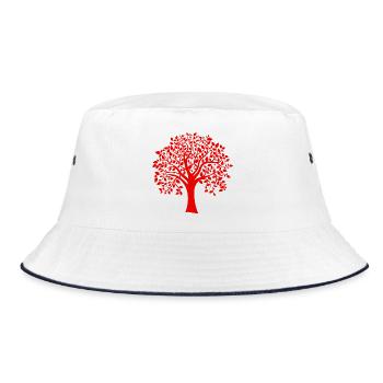 Base Red Jumbo Tree Print Silhouette - Bucket Hat - white/navy - Front