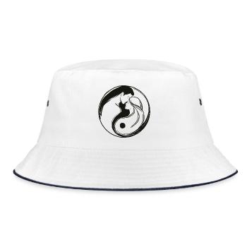 Yin Yang, Énergie masculine et féminine en équilibre - Bob - blanc/marine - Devant