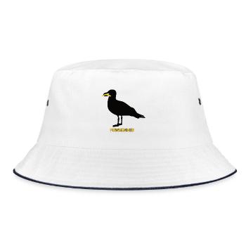 Pommesdieb Möwe - Schwarz - Bucket Hat - Weiß/Navy - Vorne