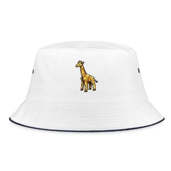 Golden Geometry Giraffe - Bucket Hat - white/navy - Front