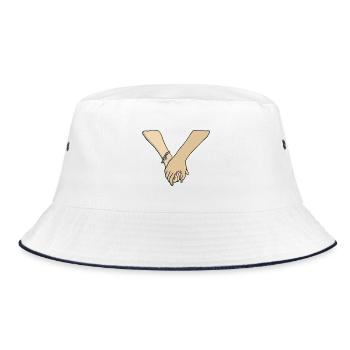 Romantic Couple Holding Hands Valentine - Bucket Hat - white/navy - Front