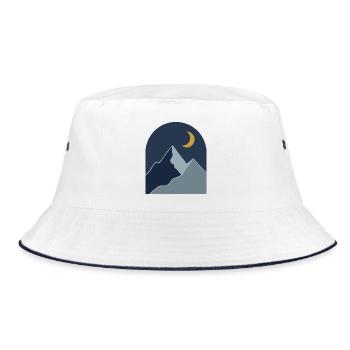 Midnight Mountain Serenity - Bucket Hat - Weiß/Navy - Vorne