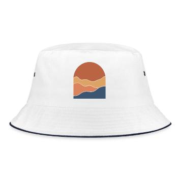 Warm Horizon Layers - Bucket Hat - white/navy - Front