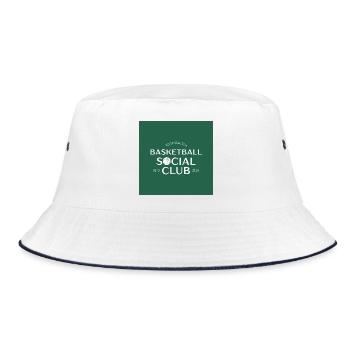 Basketball Social Club Logo - Bucket Hat - Weiß/Navy - Vorne