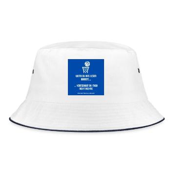 Read or Defend Saying Hoopsrausch - Bucket Hat - white/navy - Front
