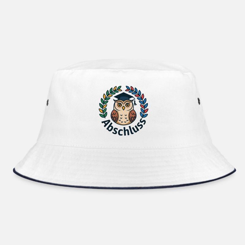 Abschluss-Eule mit Kranz und Mütze Bucket Hat