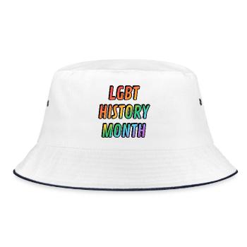 LGBT-Geschichtsmonat - Bucket Hat - Weiß/Navy - Vorne