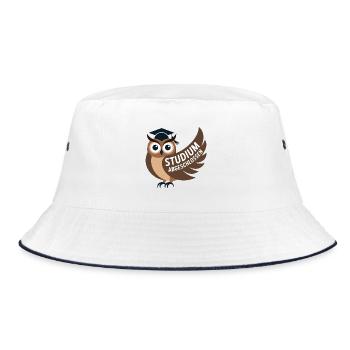 Eule - Studium abgeschlossen - Bucket Hat - Weiß/Navy - Vorne