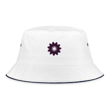 Dark Purple Mandala Flower - Bucket Hat - white/navy - Front