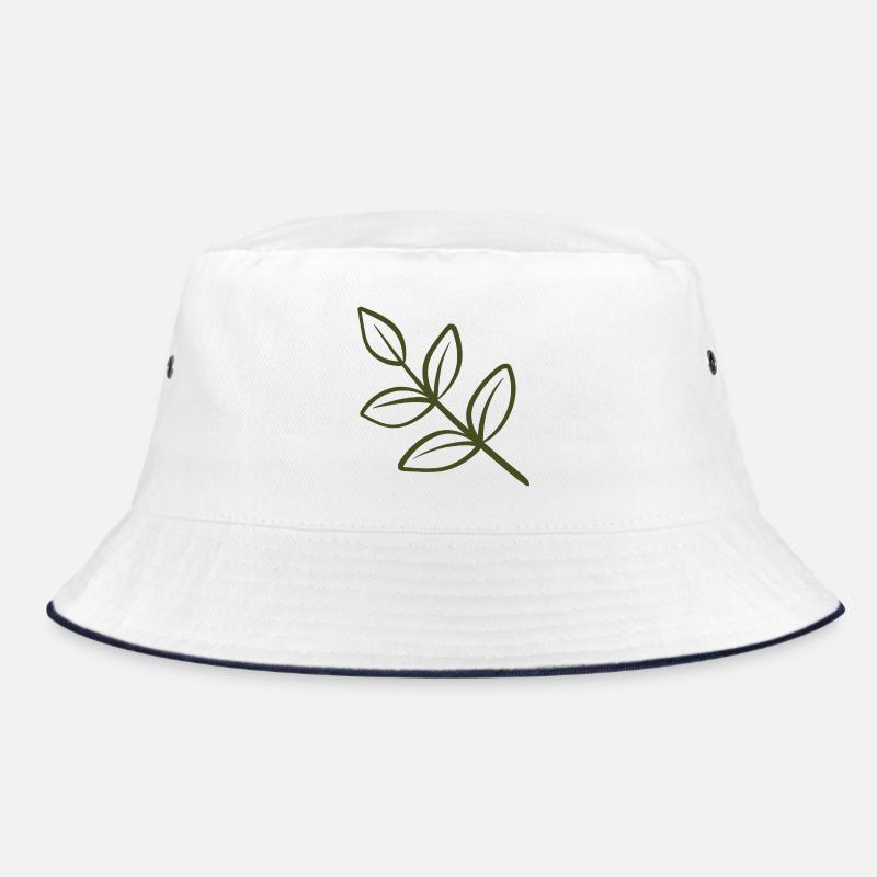Leaf Line Art Bucket Hat