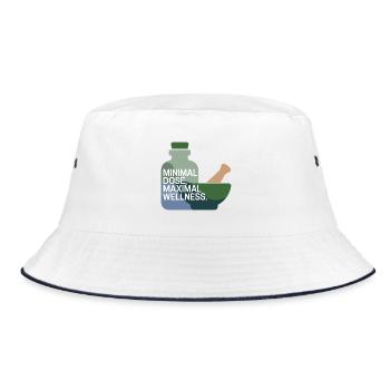 Homeopathy Minimal Dose Maximal Wellness - Bucket Hat - white/navy - Front