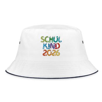 School Child 2026 School Enrollment Back to School - Bucket Hat - white/navy - Front