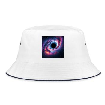Black hole in the neon galaxy - Bucket Hat - white/navy - Front