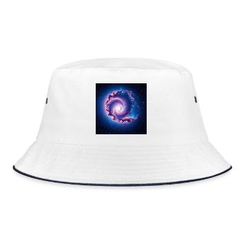 Spirale der Galaxie - Bucket Hat - Weiß/Navy - Vorne