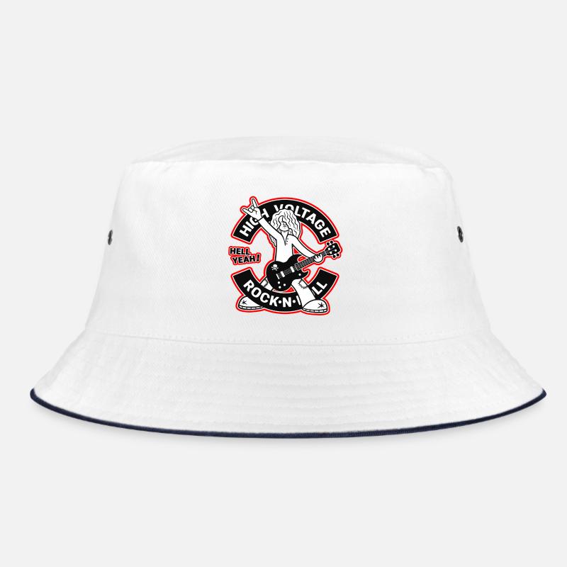 High Voltage Rock'n'Roll Cartoon Guitarist Bucket Hat