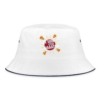 Tonight it's Maatch Pizza - Bucket Hat - white/navy - Front