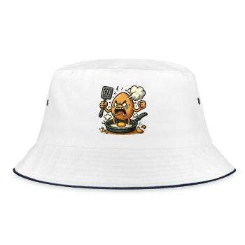 When eggs freak out - Bucket Hat - white/navy - Front
