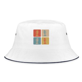 Retro Microphone Pop Art - Bucket Hat - white/navy - Front