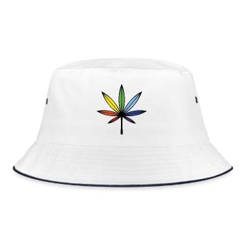 Cannabis / Marijuana / Chanvre (Résumé / Arc-en-ciel) - Bob - blanc/marine - Devant