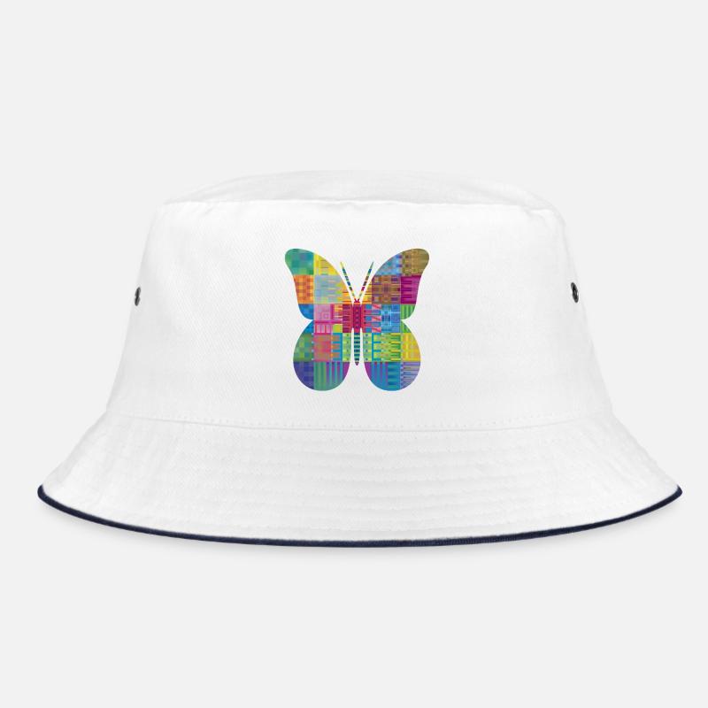 Papillon coloré en patchwork - Bob - blanc/marine