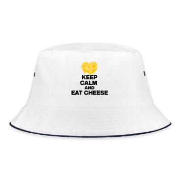 RESTE CALME ET MANGE DU FROMAGE, UN CADEAU 🧀 DE JUNKIE AU FROMAGE - Bob - blanc/marine - Devant