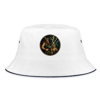 Thor with hammer - Bucket Hat - white/navy - Front