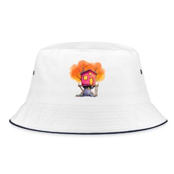 Pink Treehouse Autumn Magic - Bucket Hat - white/navy - Front