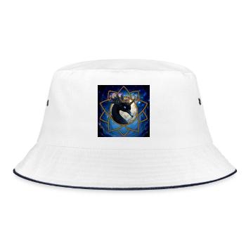 Himmlischer Quetzal mit Krone - Bucket Hat - Weiß/Navy - Vorne