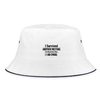 I Survived Another Meeting - Bucket Hat - Weiß/Navy - Vorne