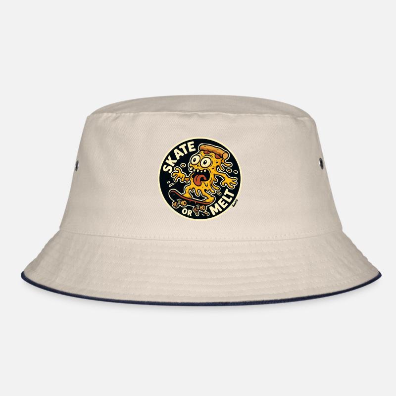 Skate oder Melt Käse Pizza Monster Skateboard Bucket Hat