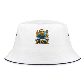 Boat chef saying "Ich Smutje - Du Nix" - Bucket Hat - white/navy - Front