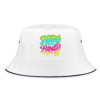 Homebody / Stubenhocker / Daheim / Zuhause / Home - Bucket Hat - white/navy - Front