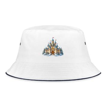 Winter Schloss Fantasie - Bucket Hat - Weiß/Navy - Vorne
