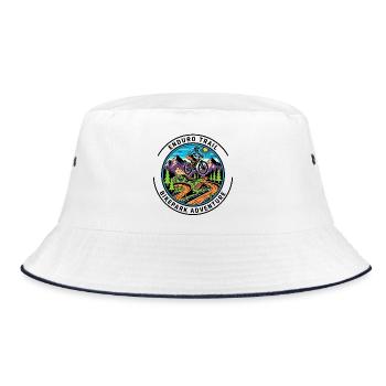 Mountain Path Cyclist Badge - Bucket Hat - white/navy - Front