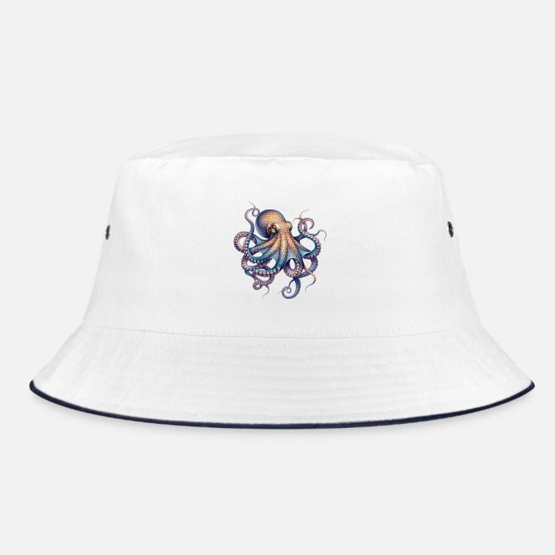 Ink Octopus Print Bucket Hat