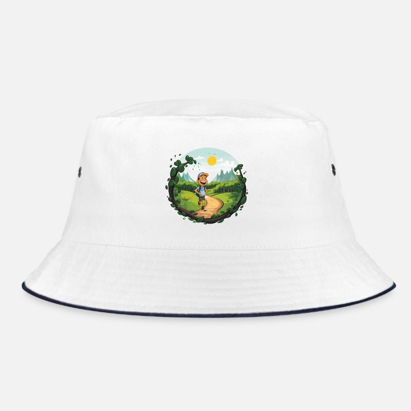 Wanderer am Waldpfad Bucket Hat