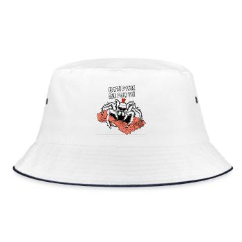 ICH HABE NUR AUGEN FÜR DICH! (Spinne) - Bucket Hat - Weiß/Navy - Vorne