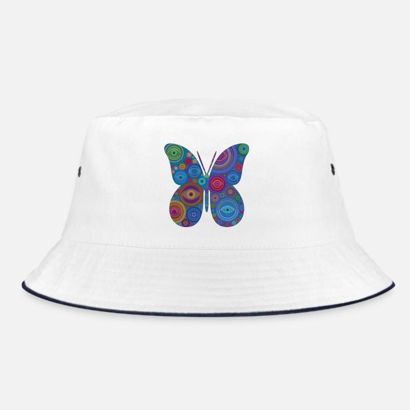 Papillon Œil Abstrait - Bob - blanc/marine