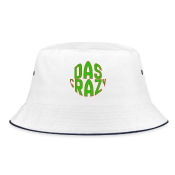 Das Crazy Grüne Comic-Schrift Design - Bucket Hat - Weiß/Navy - Vorne