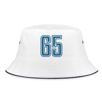 65 - Bucket Hat - white/navy - Front