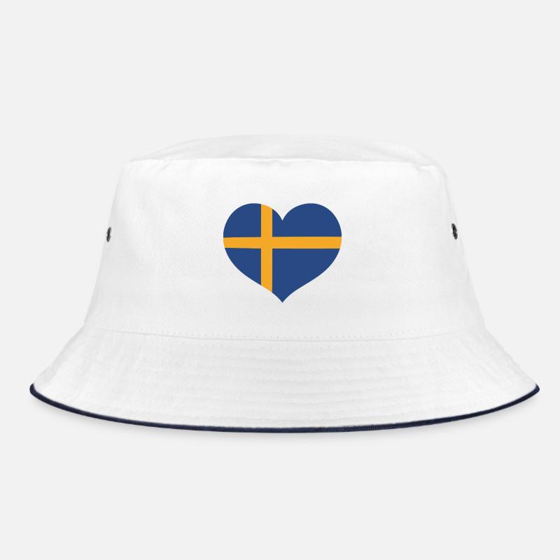 Schwedisches Flaggenherz Bucket Hat