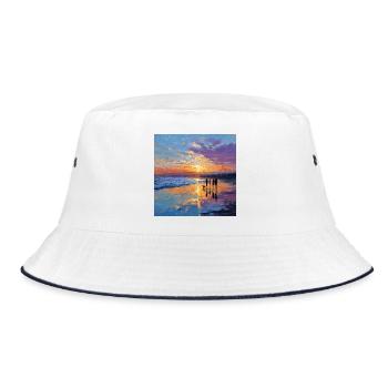 Coucher de soleil sur la mer - Bob - blanc/marine - Devant