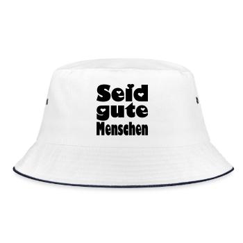 seid gute menschen - Bucket Hat - Weiß/Navy - Vorne