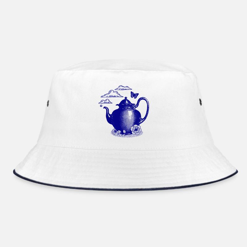 Blauer Teekessel im Wolkenzauber Bucket Hat