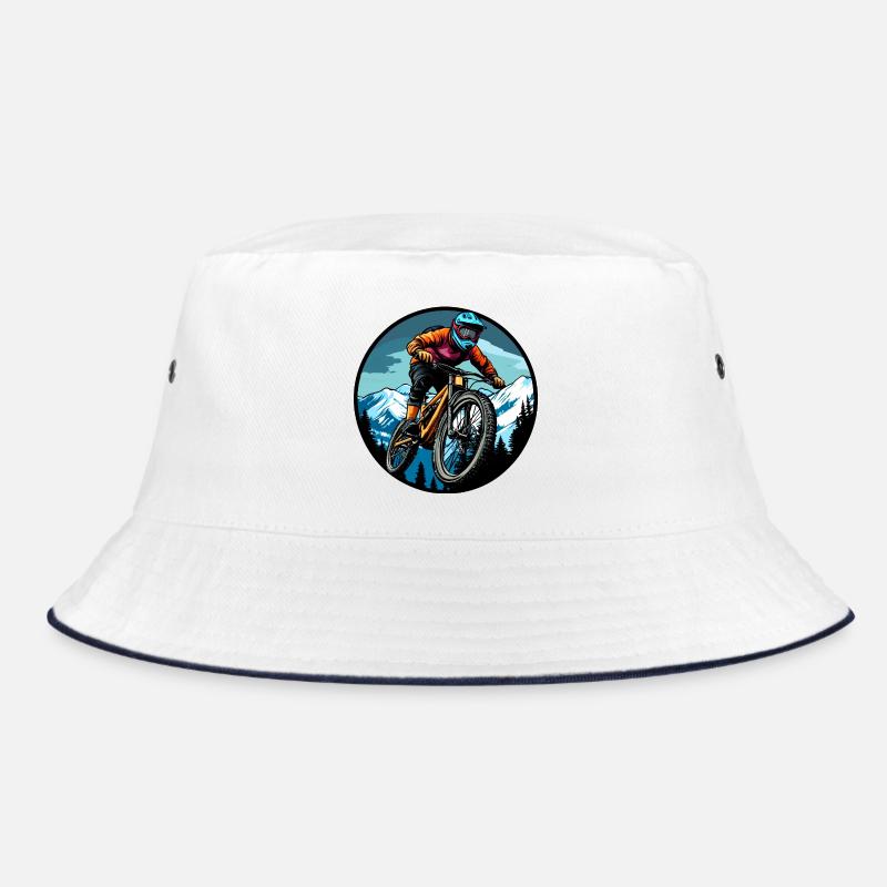 Freeride Biker - Bucket Hat - Weiß/Navy