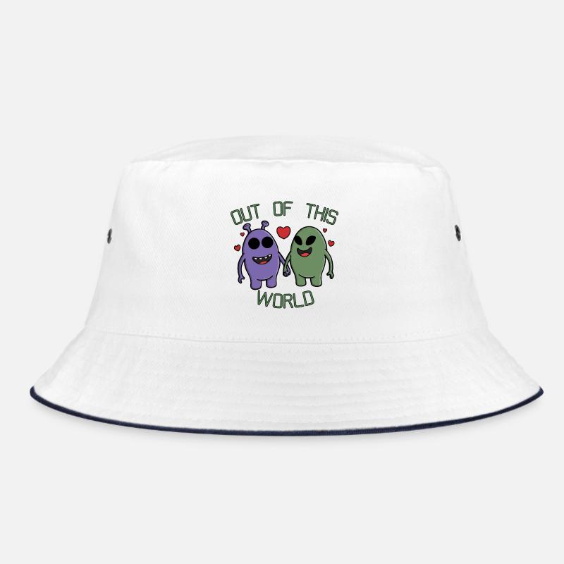 Außerirdisches Alien-Paar hält Händchen Bucket Hat
