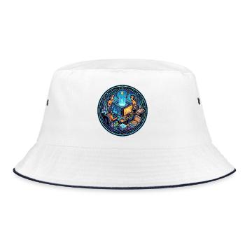 Neon Gaming Crew Lanparty in Cyberspace Gamer Logo - Bucket Hat - white/navy - Front