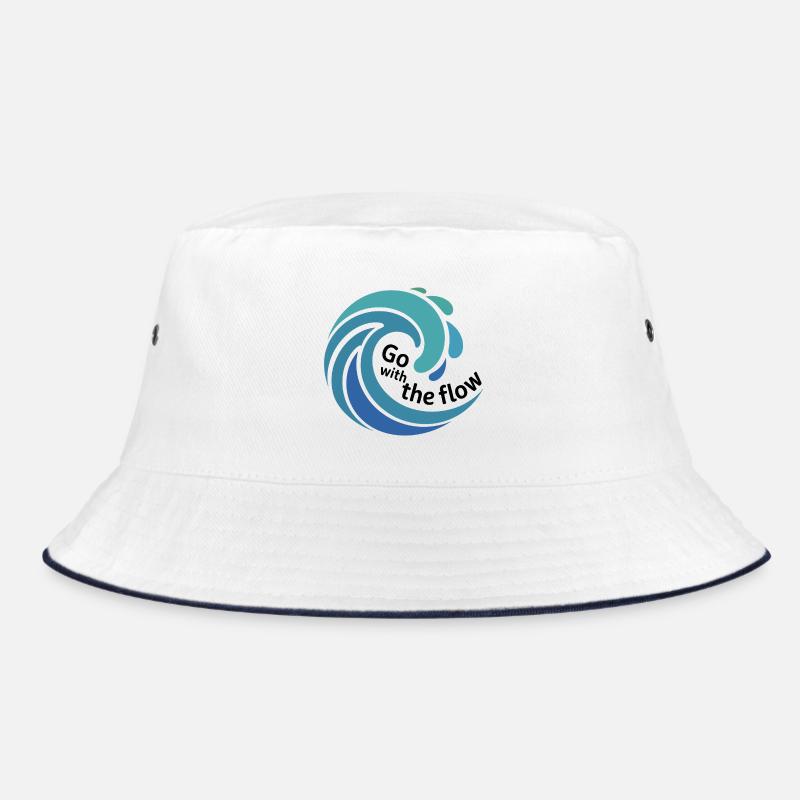Go with the Flow Wave Art - Bucket Hat - white/navy
